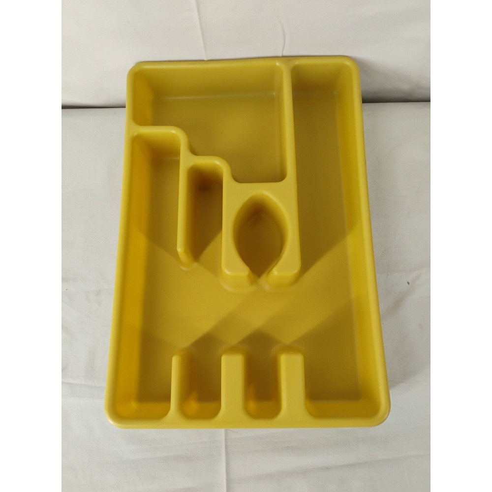 VTG 1970s Rubbermaid Silverware Flatware Utensil Holder Tray 2921 Harvest Yellow